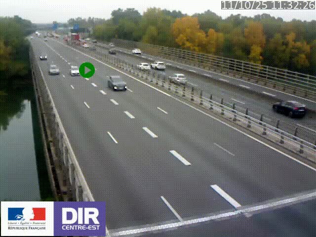 Caméra trafic à la jonction entre l'A46 (Rocade-est de Lyon) et l'A42 à hauteur de Vault-en-Velin en direction de Marseille