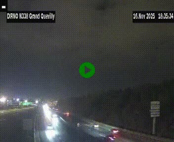 Webcam routière sur N338 à hauteur de Grand-Quevilly en périphérie de Rouen. Vue orientée vers Rouen