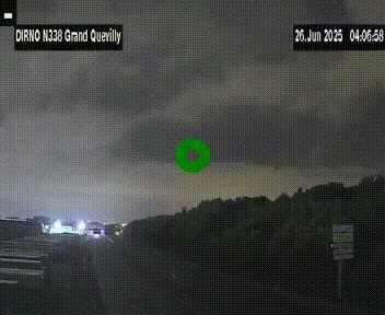 Webcam routière sur N338 à hauteur de Grand-Quevilly en périphérie de Rouen. Vue orientée vers Rouen