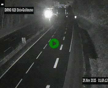 Webcam routière à hauteur de Bois-Guillaume en périphérie de Rouen. Vue orientée vers Rouen