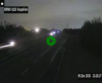 Webcam autoroute A150 à hauteur de La Vaupalière en périphérie de Rouen. Vue orientée vers Rouen