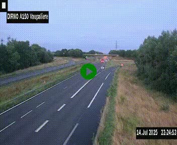Webcam autoroute A150 à hauteur de La Vaupalière en périphérie de Rouen. Vue orientée vers Rouen