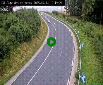 Webcam en haut de la Côte des Carreaux sur la N31 à Avesnes-en-Bray. Vue orientée vers Rouen