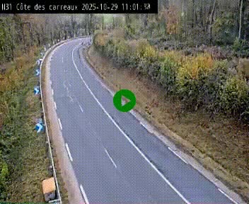 Webcam en haut de la Côte des Carreaux sur la N31 à Avesnes-en-Bray. Vue orientée vers Rouen