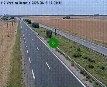 Webcam à hauteur de Vert-en-Drouais sur la N12, en périphérie de Dreux. Vue orientée vers Alençon