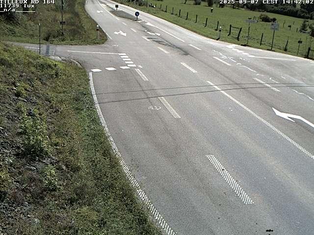 Webcam sur la RD164 à Tilleux. Vue orientée vers Neufchâteau