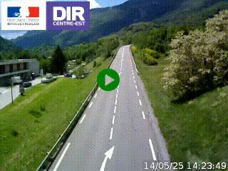 Web cam sur la N90 à Aime, en provenance de Bourg-Saint-Maurice et en direction d'Albertville
