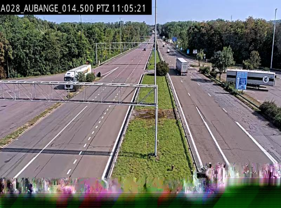 Webcam autoroute Belgique - Aubange - A28 direction Arlon - BK 14