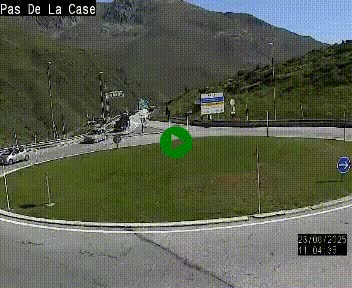 Webcam sur la N22 au niveau du poste frontière entre la France et Andorre à proximité de Pas de la Case à plus de 2000 mètres d'altitude