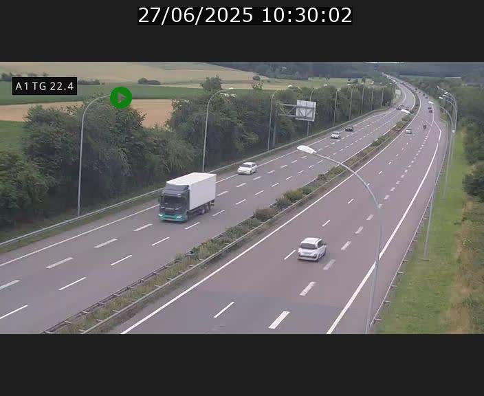 Traffic live webcam Luxembourg Flaxweiler - A1 direction Luxembourg - BK 22.4