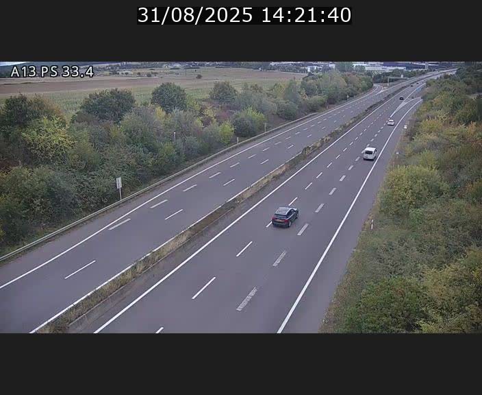 Webcam trafic sur A13 à hauteur de Mondorf-les-Bains en direction d'Altwies