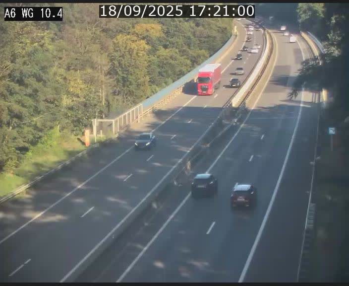 Traffic live webcam Luxembourg Mamer - A6 - BK 10.4 - direction Luxembourg/France/Allemagne