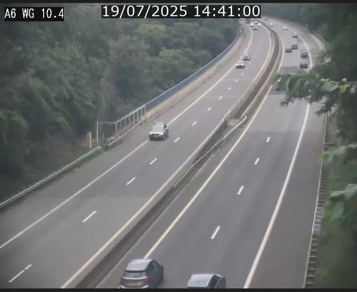 Traffic live webcam Luxembourg Mamer - A6 - BK 10.4 - direction Luxembourg/France/Allemagne