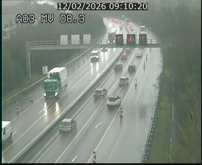 Webcam Autoroute après la Croix de Bettembourg en direction de Luxembourg sur l'A3