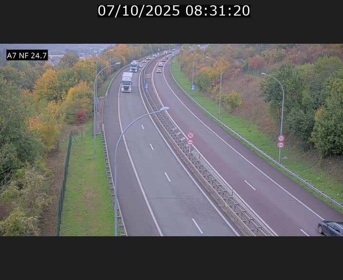 Caméra trafic Luxembourg - A7, Schieren direction Mersch