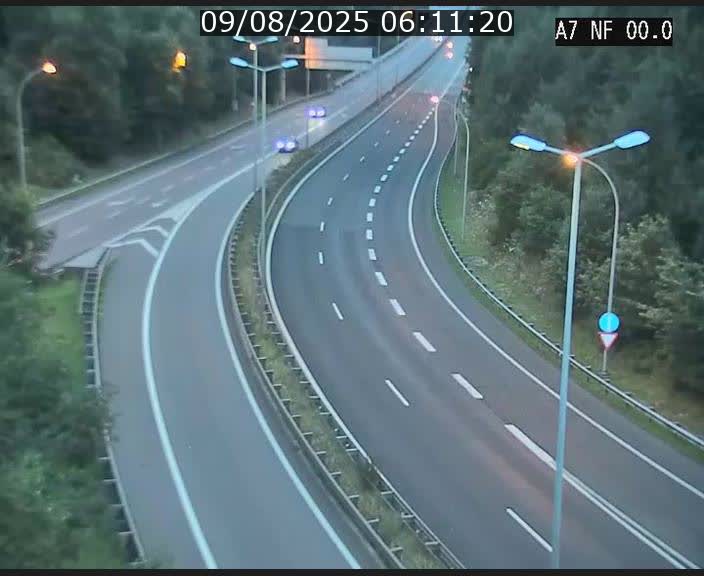 Caméra autoroute Luxembourg A7 - Echangeur A1/A7 Grünewald direction Tunnel Stafelter