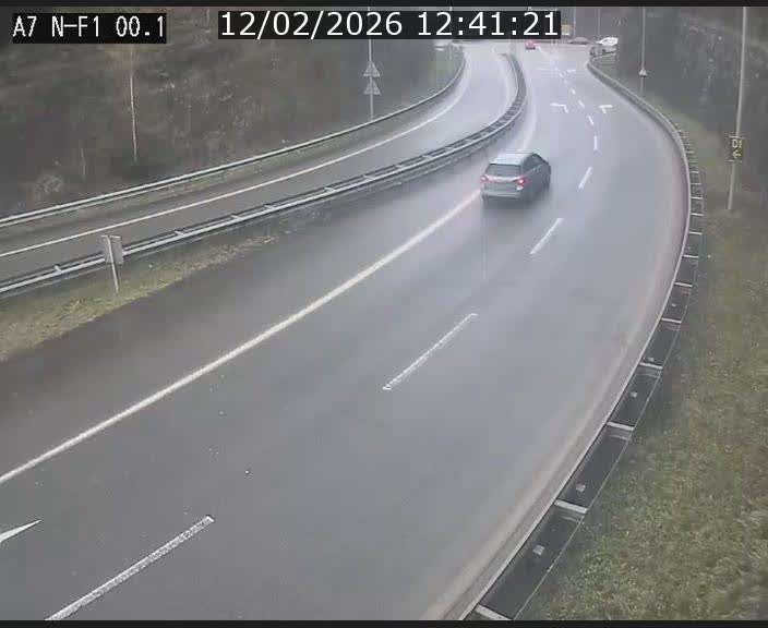 Webcam autoroute Luxembourg A7 située dans la sortie 1 Waldhof, vers la N11, avant le Tunnel Stafelter