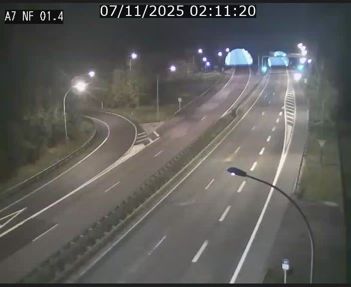 Caméra autoroute Luxembourg A7 - Echangeur Waldhaff - direction Tunnel Stafelter