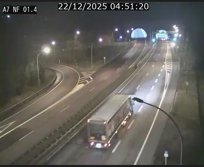 Caméra autoroute Luxembourg A7 - Echangeur Waldhaff - direction Tunnel Stafelter