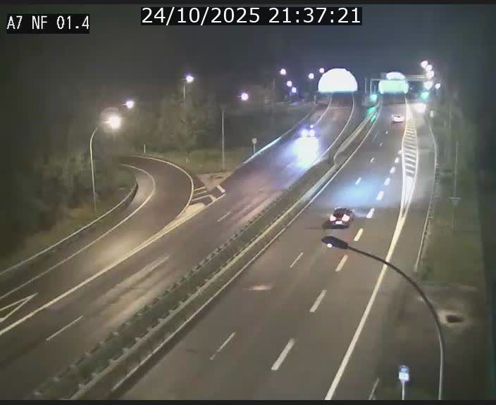Caméra autoroute Luxembourg A7 - Echangeur Waldhaff - direction Tunnel Stafelter