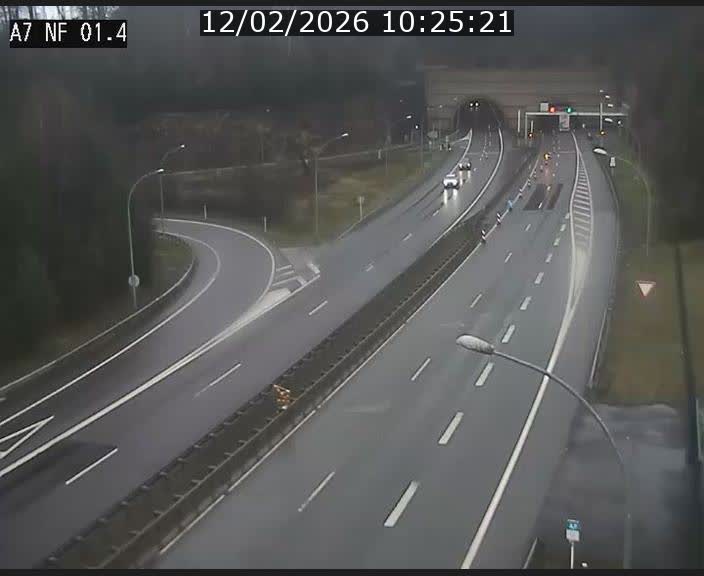 Caméra autoroute Luxembourg A7 - Echangeur Waldhaff - direction Tunnel Stafelter