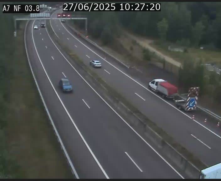 Webcam autoroute A7 au Luxembourg à la sortie du Tunnel Stafelter vers le Nord