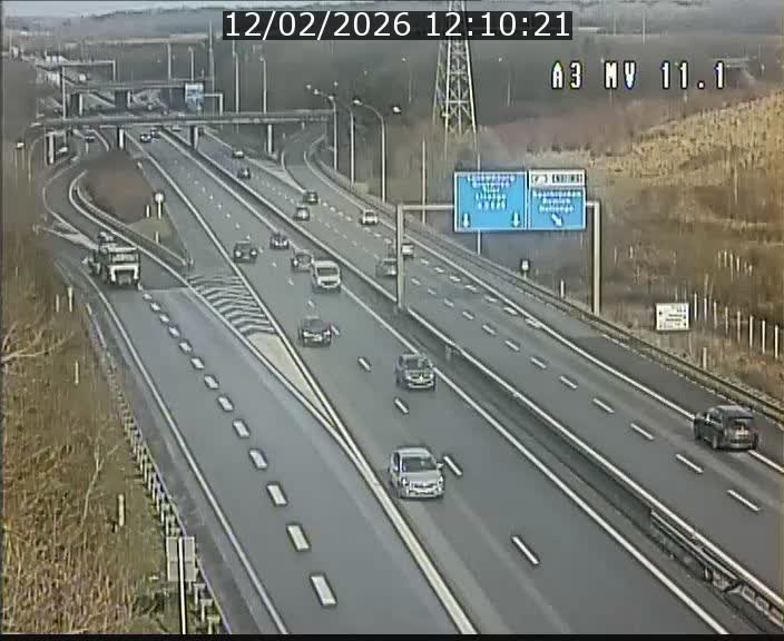 Traffic live webcam Luxembourg Croix de Bettembourg A3 - BK 11.1 - direction Luxembourg-ville