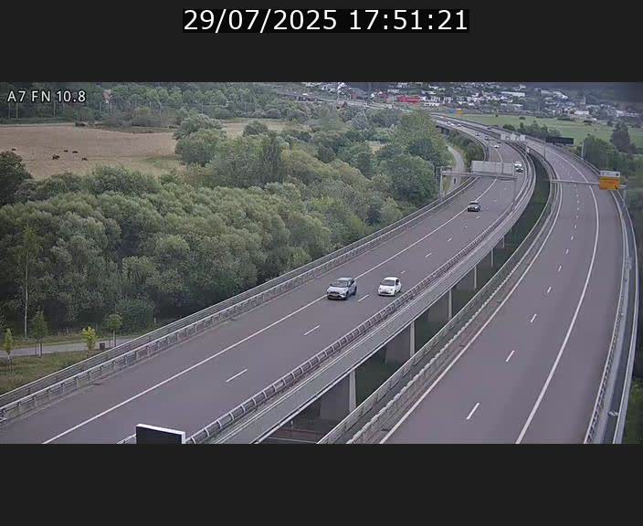 Caméra trafic Luxembourg - A7, Tunnel Gousselerbierg, sortie sud, direction rond-point Lorentzweiler (BK 10.8)