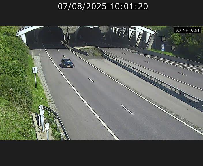 Caméra trafic Luxembourg - A7, Tunnel Gousselerbierg, entrée sud, direction Mersch