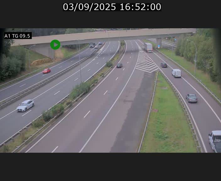 Traffic live webcam Luxembourg Jonction Grünewald - A1 direction Luxembourg-ville - BK 9.5