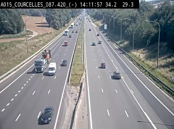 Webcam autoroute Belgique - Viesville - E42 direction Mons - BK 84.35