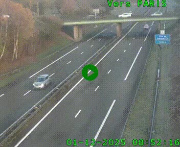 Caméra routière sur l'autoroute A20 au nord de Limoges, à la jonction avec la N520. Vue orientée vers Paris
