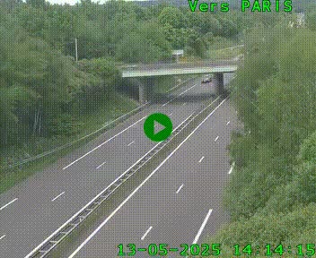 Caméra routière sur l'autoroute A20 au nord de Limoges, à la jonction avec la N520. Vue orientée vers Paris