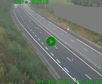 Caméra routière sur l'autoroute A20 à Saint-Pardoux-l'Ortigier, à la jonction avec l'A89. Vue orientée vers Paris