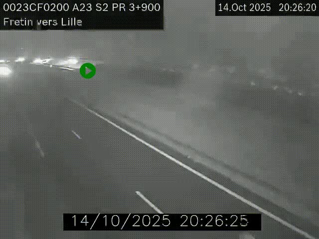 Webcam autoroute A23 à hauteur de Fretin. Vue orientée vers Lille