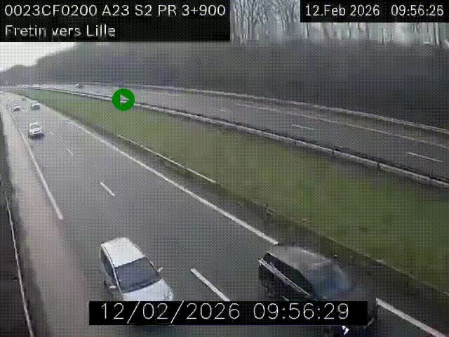Webcam autoroute A23 à hauteur de Fretin. Vue orientée vers Lille