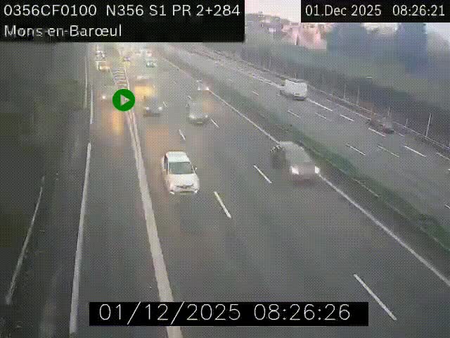 Webcam à l'entrée de Lille en direction du périphérique, à proximité de Mons-en-Baroeul sur la N356