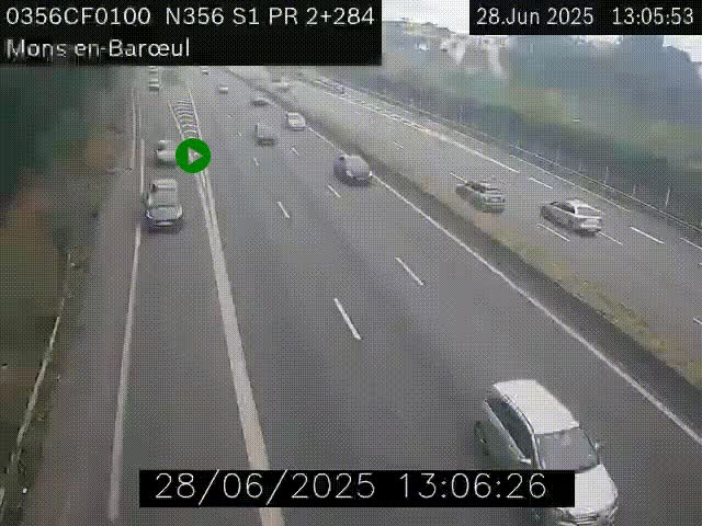 Webcam à l'entrée de Lille en direction du périphérique, à proximité de Mons-en-Baroeul sur la N356