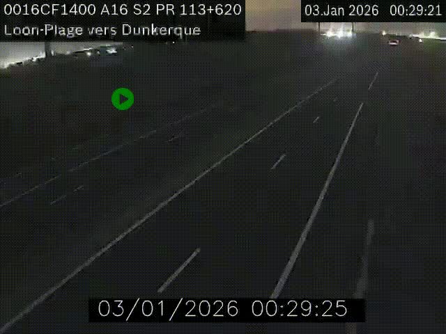Webcam autoroute A16 à hauteur de Loon-Plage. Vue orientée vers Dunkerque et la Belgique.