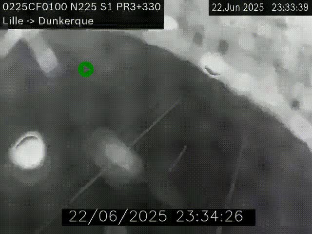Webcam autoroute A25 (N225) à hauteur de Bergues (Bierne). Vue orientée vers Dunkerque.
