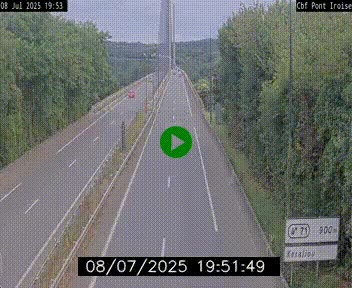Webcam sur la N165 après le Pont de l'Iroise, à l'entrée de Brest