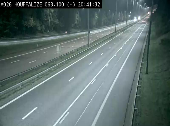 Webcam autoroute des Ardennes (E25/A26) à hauteur d'Houffalize. Vue orientée vers Baraque de Fraiture
