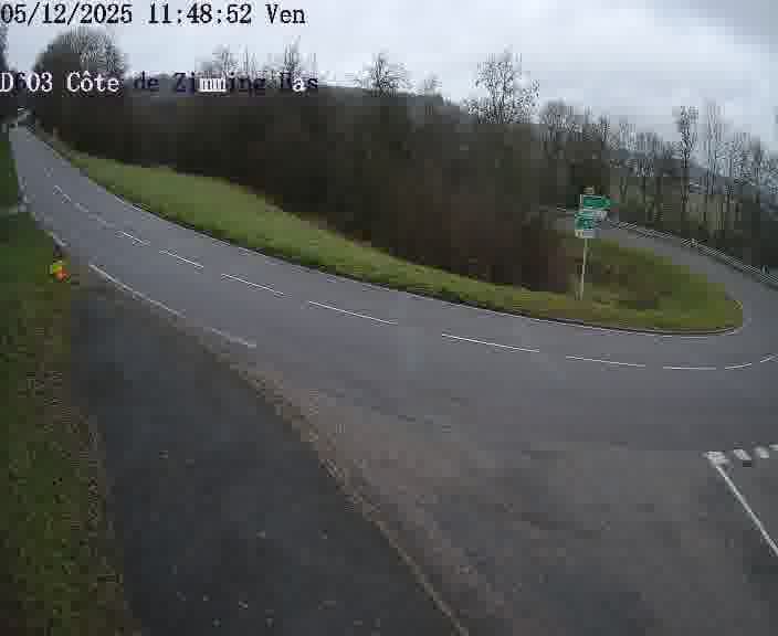 Webcam sur la D603 située dans la Côté de Zimming-bas, dans le virage en demi-tour, à la jonction avec la D74