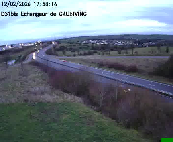 Dispositif d’observation sur D31bis (France) à Gaubiving, en direction de Sarreguemines, offrant une visualisation fiable des conditions de circulation.