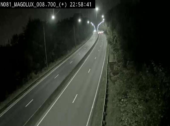 Webcam sur la N81 (E411) à hauteur de la jonction avec la N883. Vue orientée vers Longwy