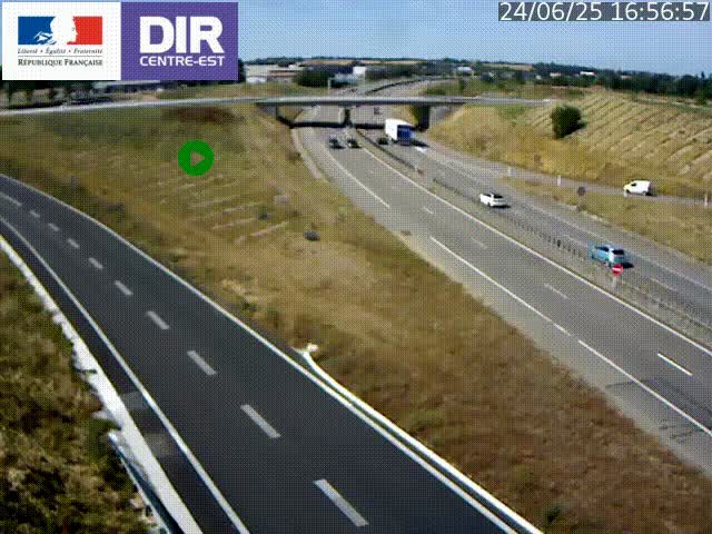 Webcam sur le contournement de Valence, sur la Nationale 7, caméra orientée vers Lyon