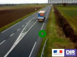 Webcam routière sur la RN7 à hauteur de Toulon-sur-Allier, entre Moulins et Vichy
