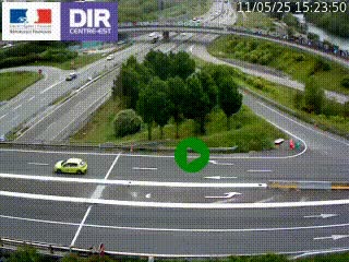 Webcam traffic à Grenoble-sud sur l'autoroute A480. Vue orientée vers l'entrée et la sortie de Grenoble