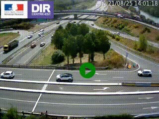 Webcam traffic à Grenoble-sud sur l'autoroute A480. Vue orientée vers l'entrée et la sortie de Grenoble