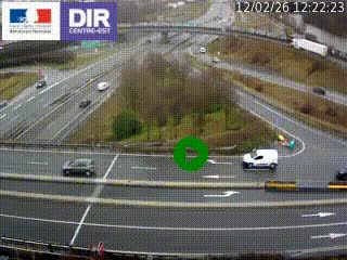 Webcam traffic à Grenoble-sud sur l'autoroute A480. Vue orientée vers l'entrée et la sortie de Grenoble